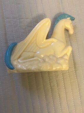 Vintage Disney Hercules Pegasus Winged Horse McDonalds Cream/Blue